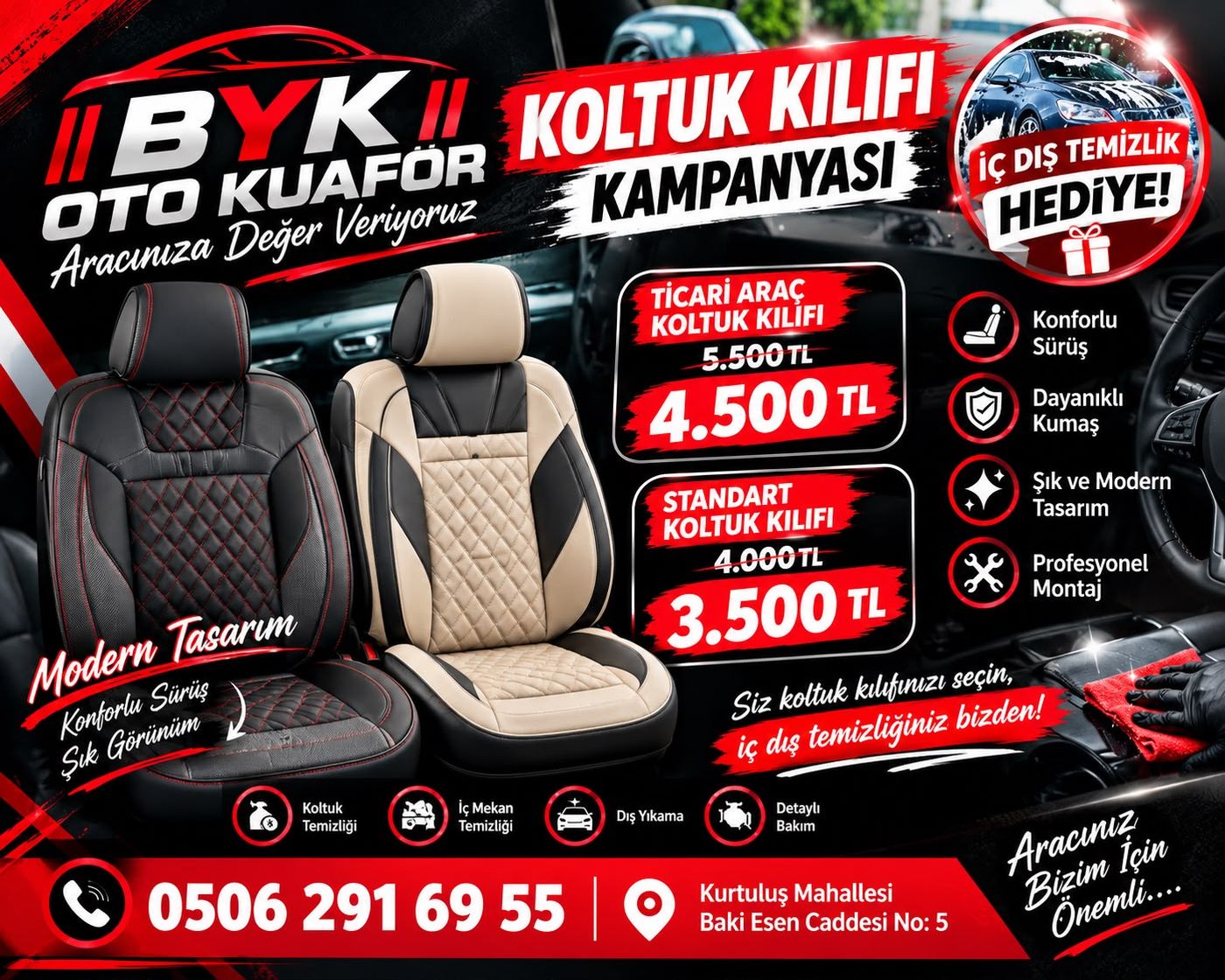 Koltuk kılıfı kampanya afişi
